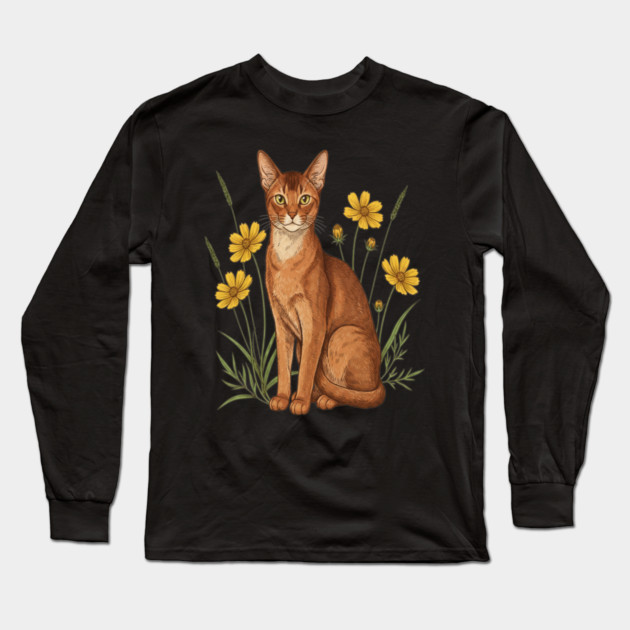 Abyssinian Cat Garden Aesthetic Long Sleeve T-Shirt by BirdsnStuff