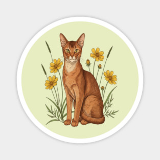 Abyssinian Cat Garden Aesthetic Magnet
