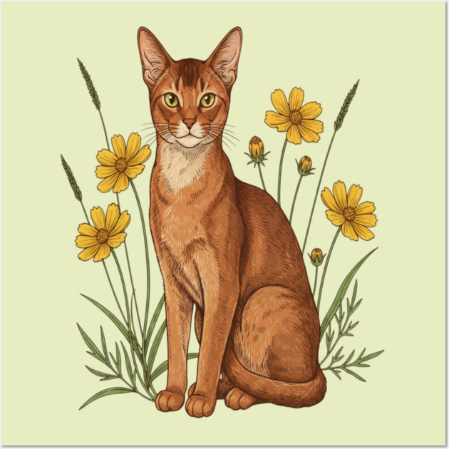 Abyssinian Cat Garden Aesthetic Wall Art by BirdsnStuff