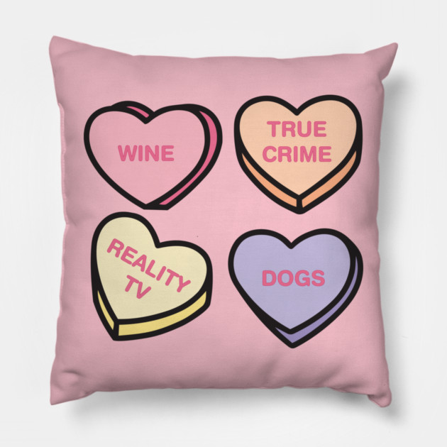 Conversation Hearts Pillow by Laura Contarino