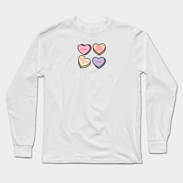 Conversation Hearts Long Sleeve T-Shirt by Laura Contarino