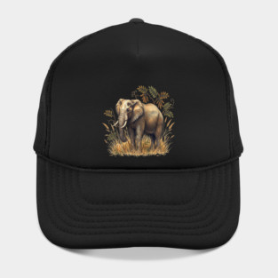 Vintage African Elephant Acacia Botanical Hat