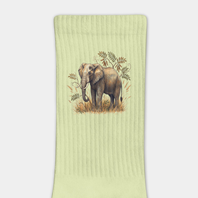 Vintage African Elephant Acacia Botanical by BirdsnStuff