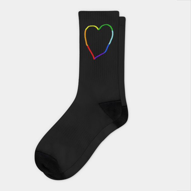 Rainbow Heart Socks by Creatifly Graphic Tees