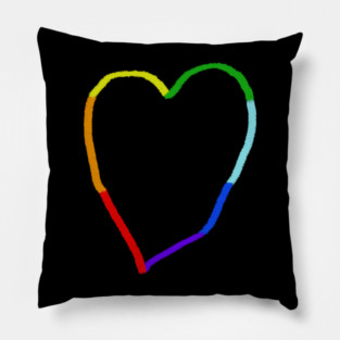 Rainbow Heart Pillow