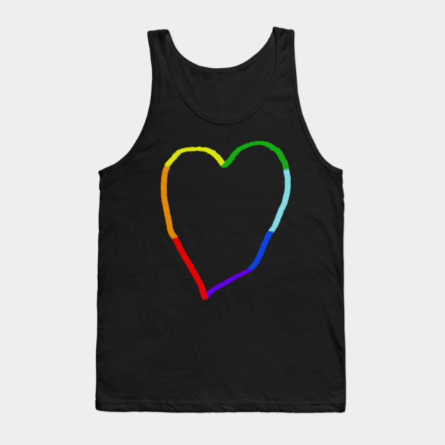 Rainbow Heart Tank Top by Creatifly Graphic Tees