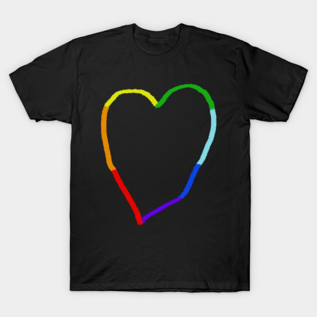 Rainbow Heart T-Shirt by Creatifly Graphic Tees
