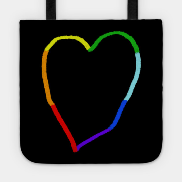 Rainbow Heart Tote by Creatifly Graphic Tees