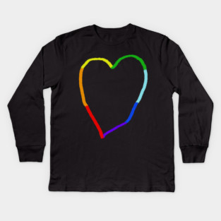 Rainbow Heart Kids Long Sleeve T-Shirt