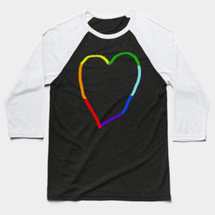 Rainbow Heart Baseball T-Shirt