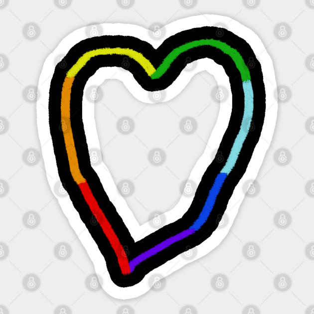 Rainbow Heart Sticker by Creatifly Graphic Tees