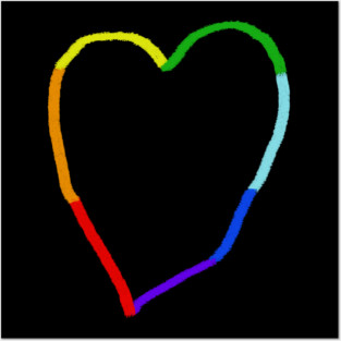 Rainbow Heart Posters and Art