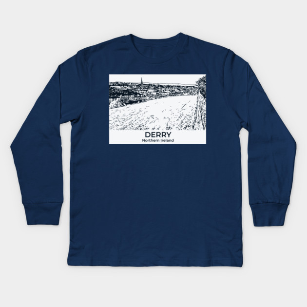 Derry – Northern Ireland Kids Long Sleeve T-Shirt by Lakeric