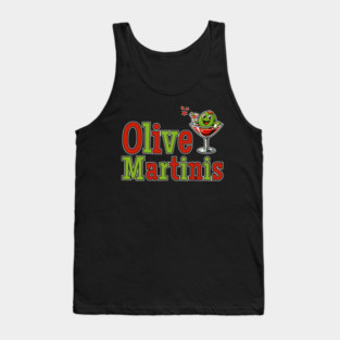 “Olive” Martinis – Retro Cocktail Pun Design Tank Top