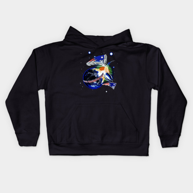 New England Patriots - Outer Space Football Kids Hoodie by nicklower
