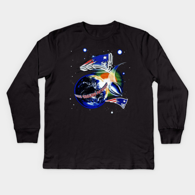 New England Patriots - Outer Space Football Kids Long Sleeve T-Shirt by nicklower