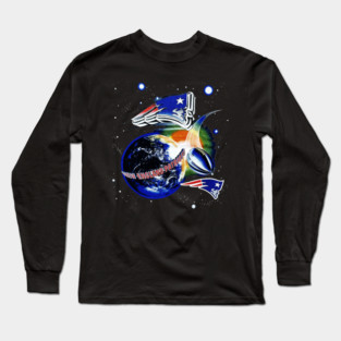 New England Patriots - Outer Space Football Long Sleeve T-Shirt