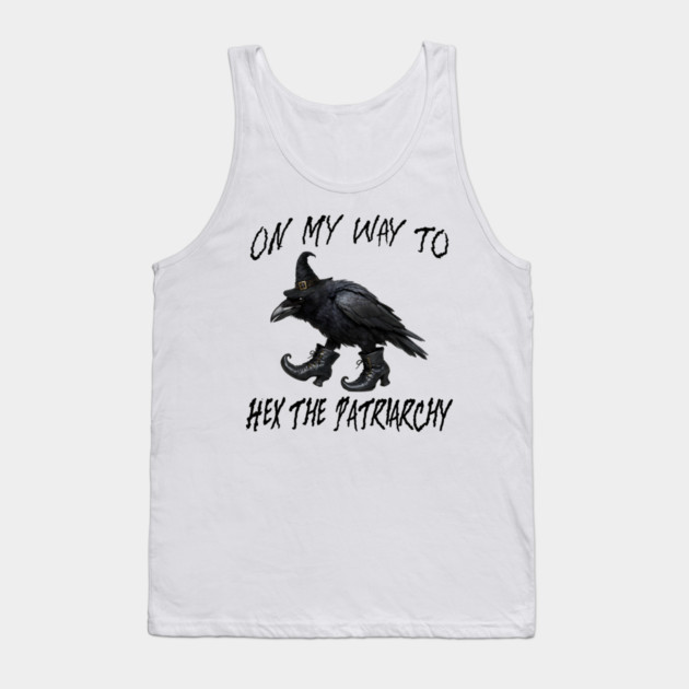On My Way To Hex The Patriarchy, Witchy Crow design Tank Top by Luxinda