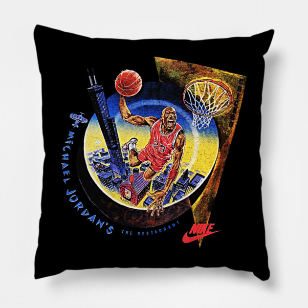 90s Jordan Basketball Restaurant Classic Dunk Pillow by nicklower