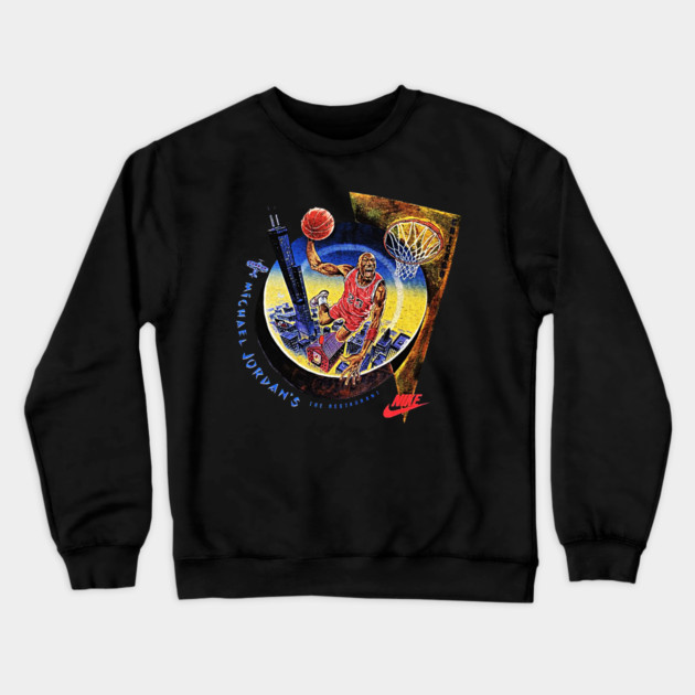 90s Jordan Basketball Restaurant Classic Dunk Crewneck Sweatshirt by nicklower