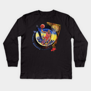 90s Jordan Basketball Restaurant Classic Dunk Kids Long Sleeve T-Shirt