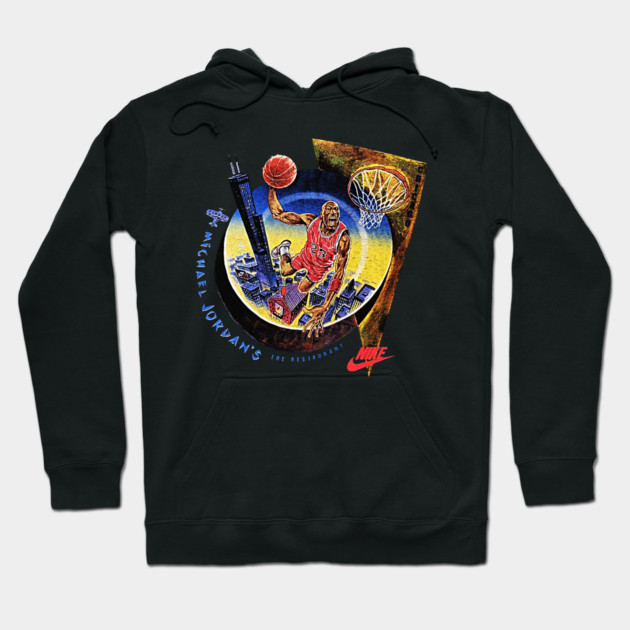 90s Jordan Basketball Restaurant Classic Dunk Hoodie by nicklower
