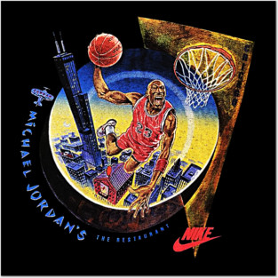 90s Jordan Basketball Restaurant Classic Dunk Posters and Art