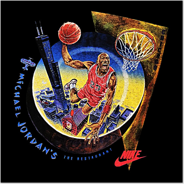 90s Jordan Basketball Restaurant Classic Dunk Wall Art by nicklower