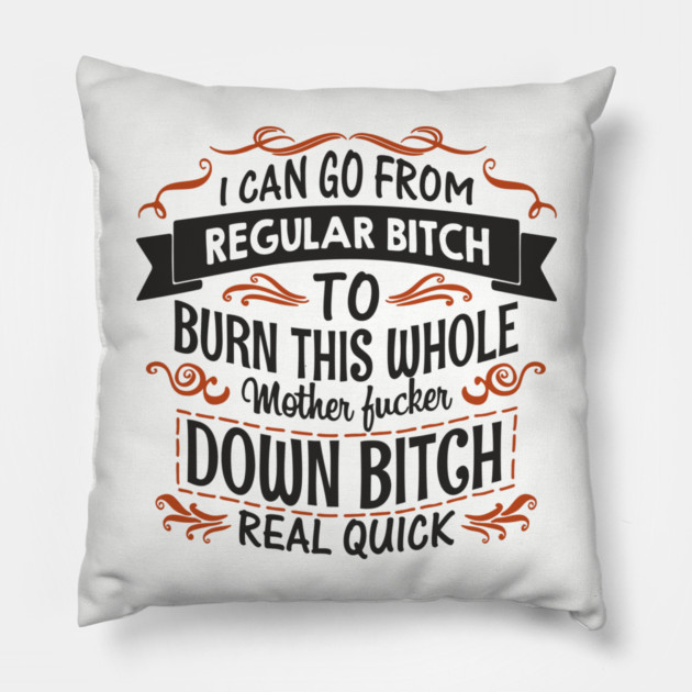 Regular Bitch To Wild Temper Drama Queen Pillow by Anticorporati