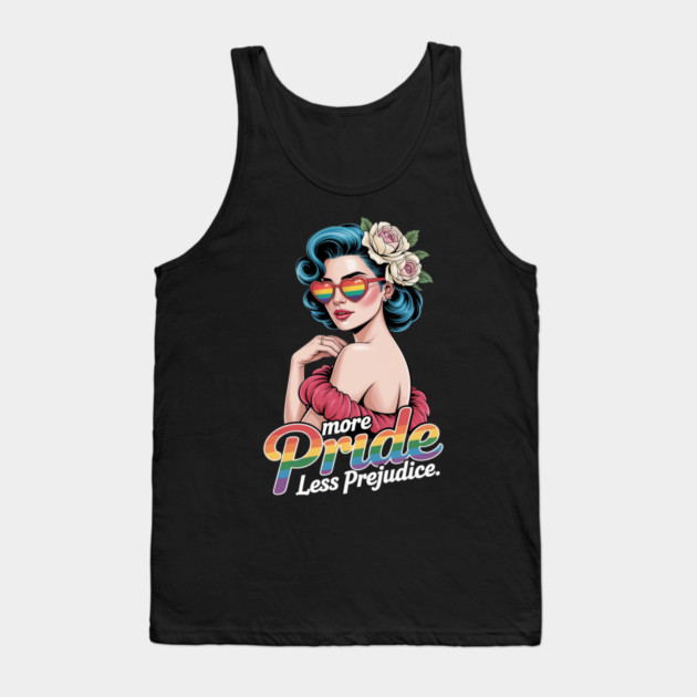 More Pride Less Prejudice Pride Month LGBTQ Tank Top by Ink Lines