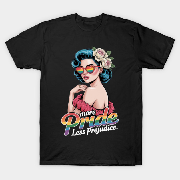 More Pride Less Prejudice Pride Month LGBTQ T-Shirt by Ink Lines