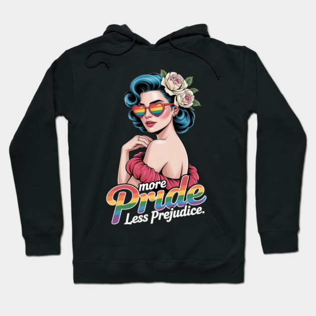 More Pride Less Prejudice Pride Month LGBTQ Hoodie by Ink Lines