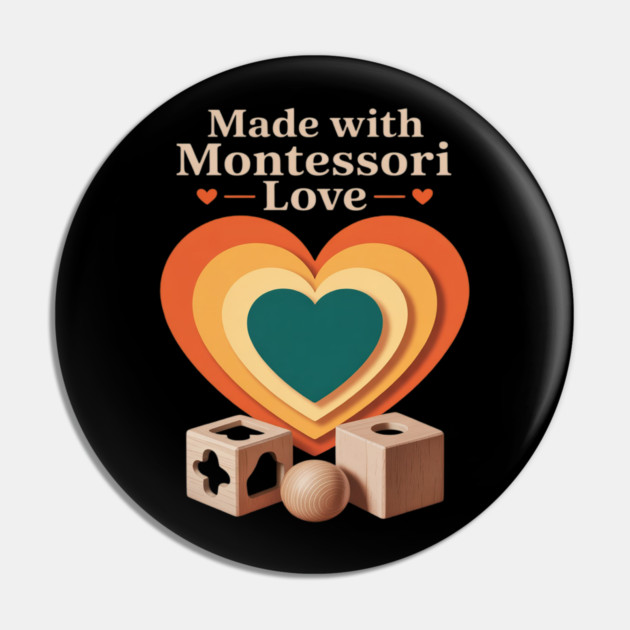 Montessori Mom Pride Child-Led Learning Calm Parenting Life Pin by Ink Lines