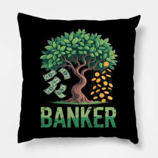 Money Tree Banker Wealth Growth Financial Success Pillow