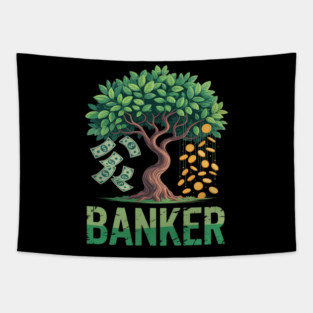 Money Tree Banker Wealth Growth Financial Success Tapestry