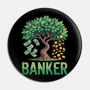 Money Tree Banker Wealth Growth Financial Success Pin