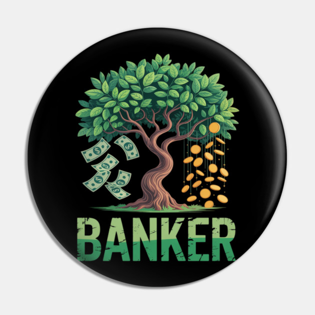 Money Tree Banker Wealth Growth Financial Success Pin by Ink Lines