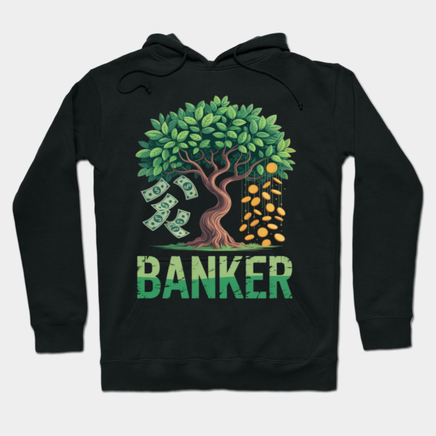 Money Tree Banker Wealth Growth Financial Success Hoodie by Ink Lines