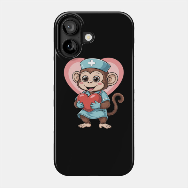 Monkey Nurse Lover Nursing School Nurse Appreciation Phone Case by Ink Lines