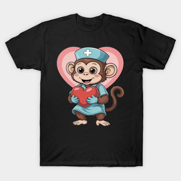 Monkey Nurse Lover Nursing School Nurse Appreciation T-Shirt by Ink Lines