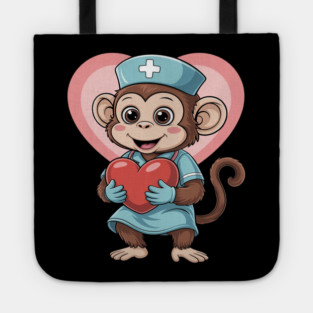 Monkey Nurse Lover Nursing School Nurse Appreciation Tote