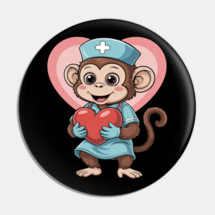 Monkey Nurse Lover Nursing School Nurse Appreciation Pin