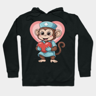 Monkey Nurse Lover Nursing School Nurse Appreciation Hoodie