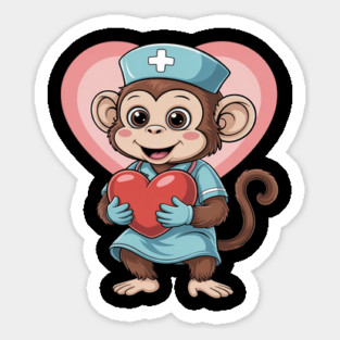 Monkey Nurse Lover Nursing School Nurse Appreciation Sticker