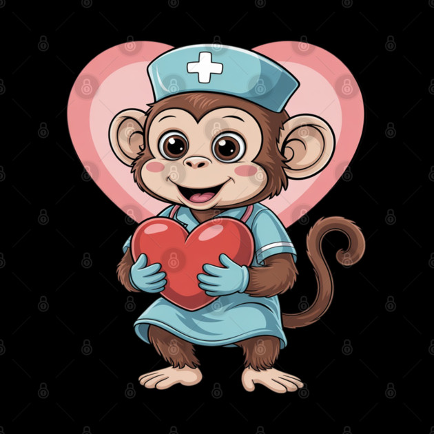Monkey Nurse Lover Nursing School Nurse Appreciation by Ink Lines