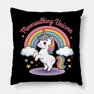 Moonwalking Unicorn Rainbow Dance Magic Pillow
