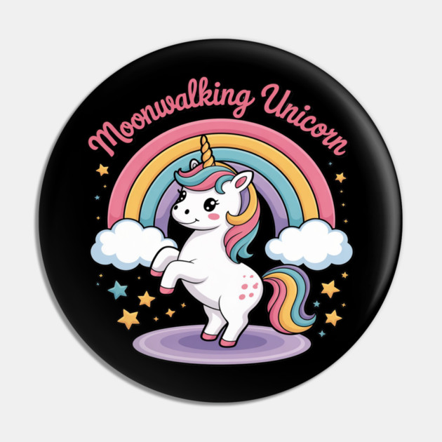 Moonwalking Unicorn Rainbow Dance Magic Pin by Ink Lines