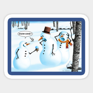 The Cannibal Snowman with a Snow Cone Sticker