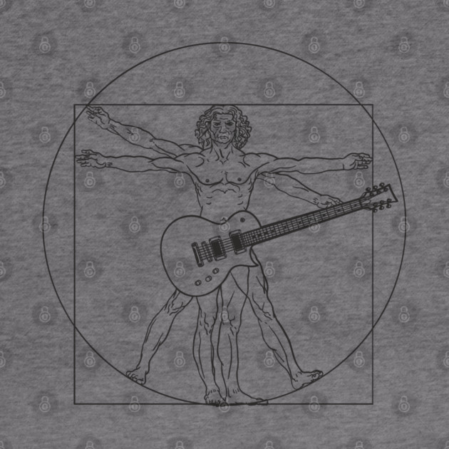 Vitruvian Rockstar Leonardo da Vinci Guitarist Parody by Anticorporati