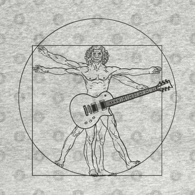 Vitruvian Rockstar Leonardo da Vinci Guitarist Parody by Anticorporati